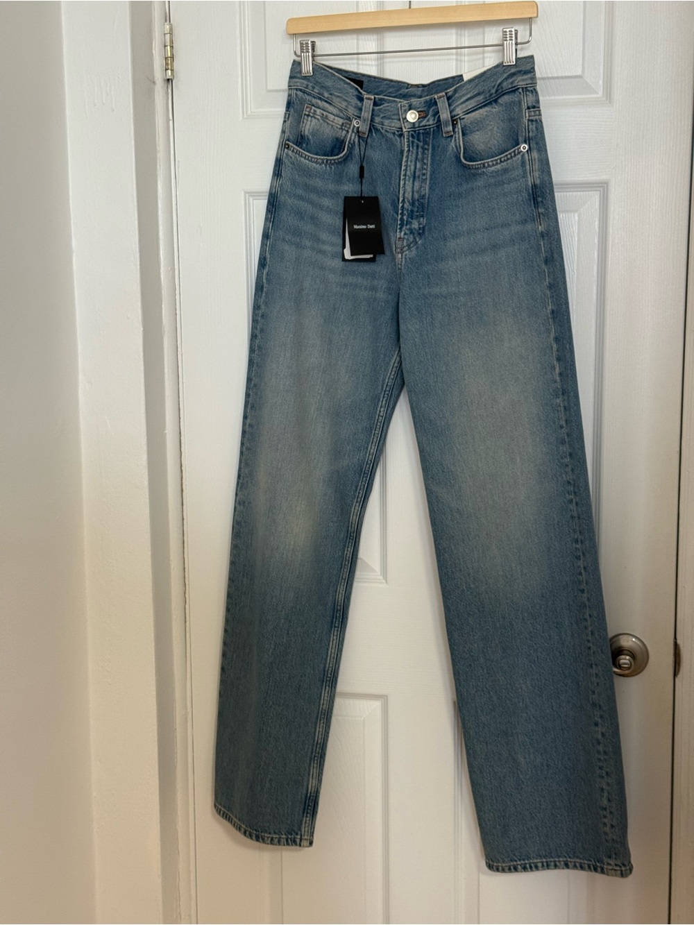 NEW Massimo Dutti Wide Leg Rigid Denim High Rise Full Length Jeans